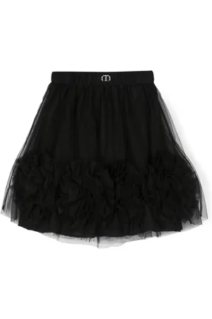 Twin-Set Rose-appliqué tutu skirt