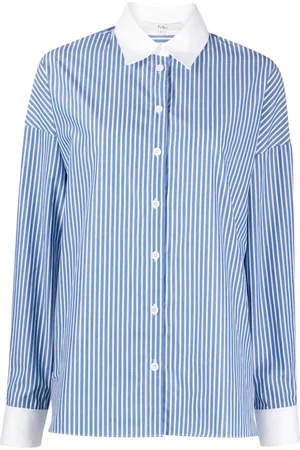 tibi Gabe striped cotton shirt
