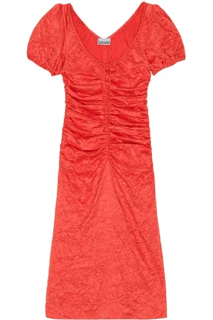 Ganni Ruched midi dress