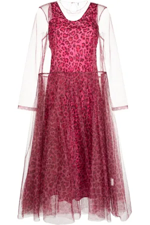 Molly Goddard Leopard-print tulle midi dress