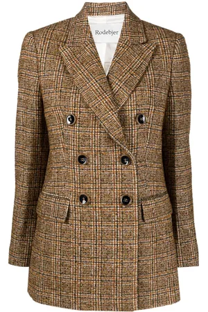 Rodebjer Como checkered double-breasted blazer