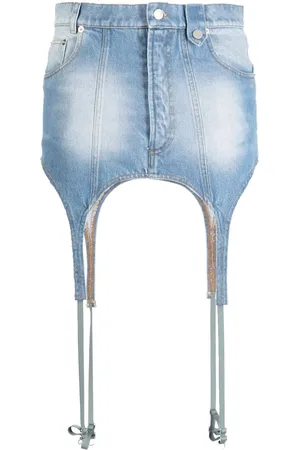 EgonLab Garter stonewashed denim skirt