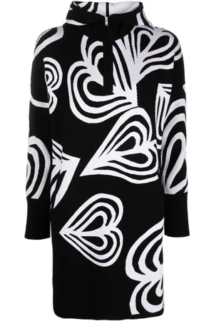 Diane von Furstenberg Intarsia-knit heart hooded dress