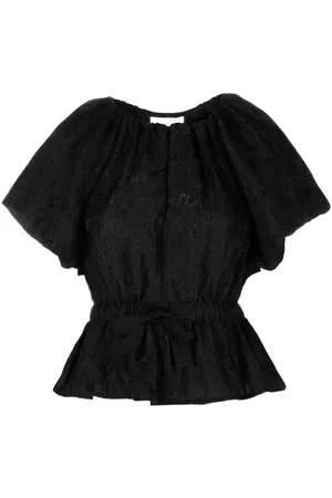 ULLA JOHNSON Jacquard tied-waist blouse