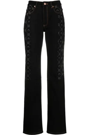 Marine Serre Regenerated straight-leg jeans