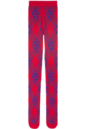 Burberry Check-pattern wool blend tights