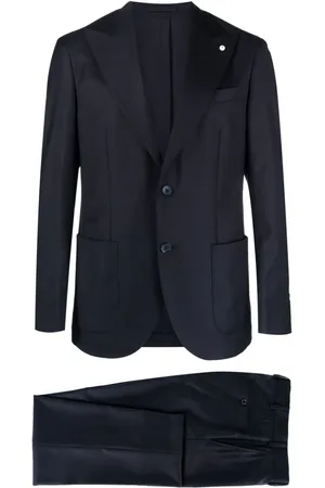 LUIGI BIANCHI MANTOVA Peak-lapels wool blend suit