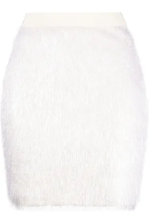 GEMY MAALOUF Faux-fur wool-blend miniskirt