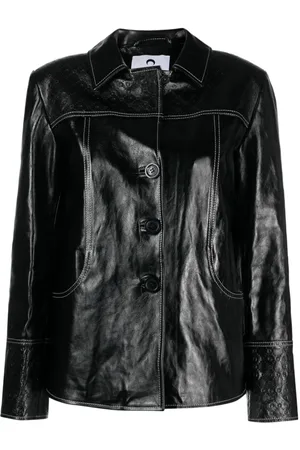 Faux Leather Shacket with Faux Fur Trim - Crescent