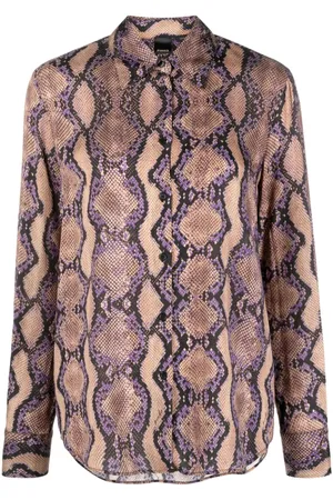 Pinko Snakeskin-print long-sleeve shirt