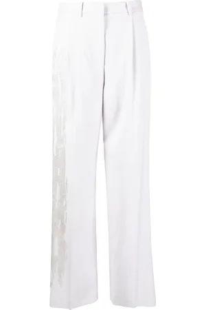 Patrizia Pepe Bead-embellished straight-leg trousers