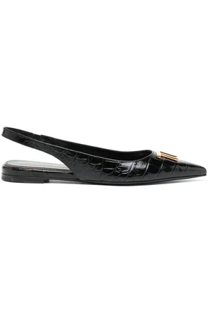 Tom Ford Crocodile-effect leather slingback pumps