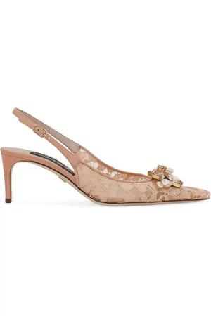 Dolce & Gabbana Crystal lace slingback pumps