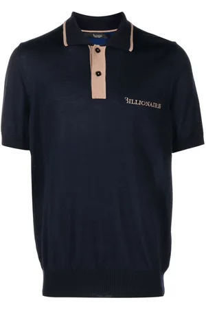 Wool and Silk Pullover Polo-Neck SS Billionaire
