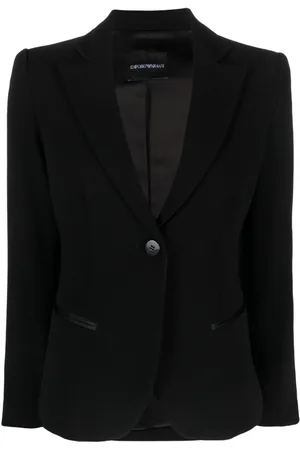 Emporio Armani Satin-trim single-breasted blazer