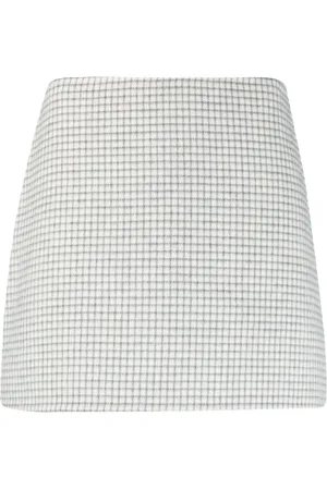 THEORY Checked wool miniskirt