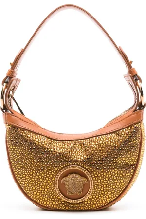 VERSACE Repeat crystal-embellished shoulder bag