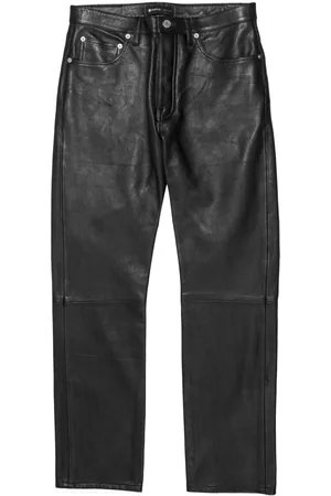 Purple Brand Leather straight-leg trousers
