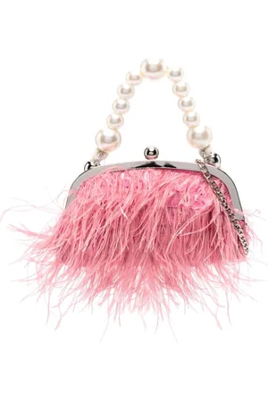 MONNALISA Feather-detailing clutch bag