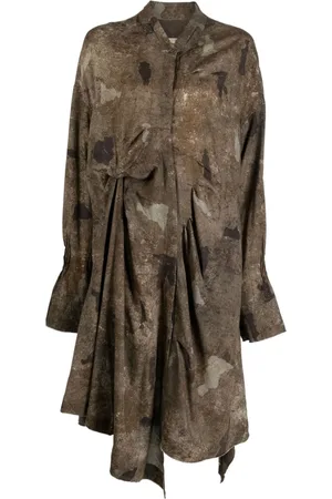 ZIGGY CHEN Irratic Fold Collage shirtdress