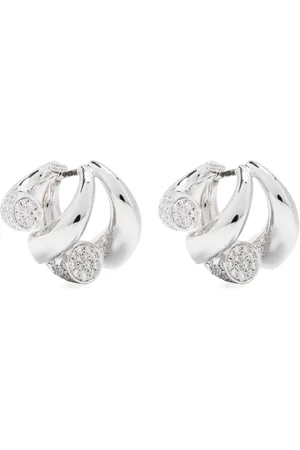 Tabayer 18kt white gold Oera diamond hoop earrings