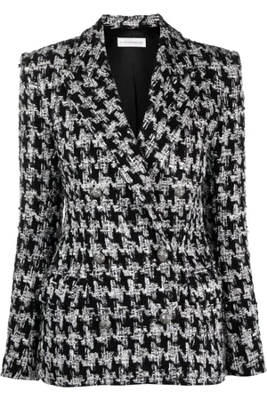 FAITH CONNEXION Bouclé houndstooth-pattern blazer
