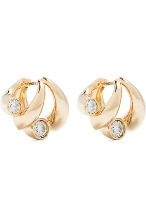 Tabayer 18kt yellow Oera diamond hoop earrings