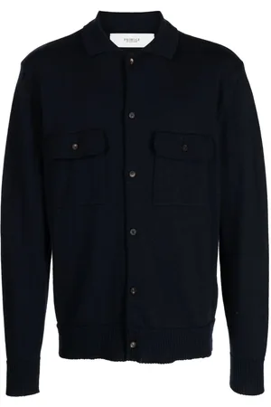 PRINGLE OF SCOTLAND Spread-collar fine-knit cardigan