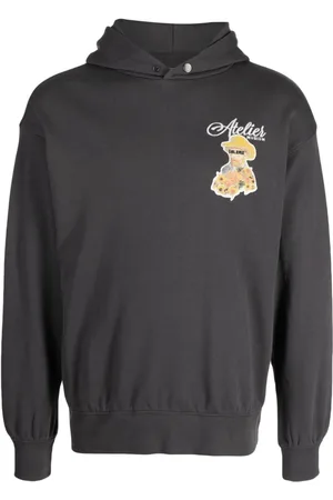 Musium Div. Painterly-print cotton hoodie