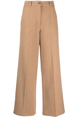 Kenzo Logo-tag felted wide-leg trousers
