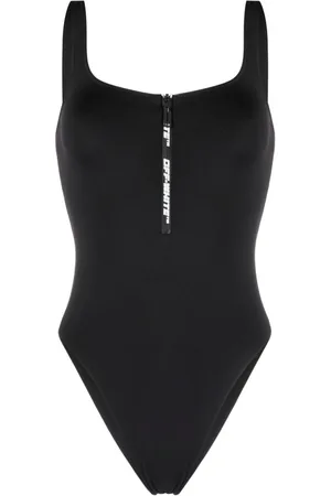 OFF-WHITE Logo-print zip-up swimsuit