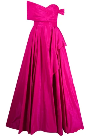 Zuhair Murad Asymmetric off-shoulder silk gown
