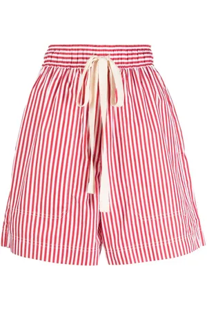 Lee Mathews Striped cotton shorts