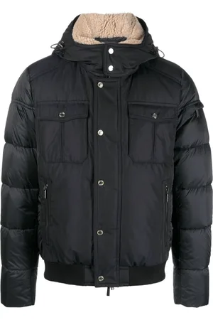MOORER Padded down hooded jacket