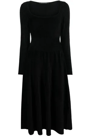 ANTONINO VALENTI Square-neck corduroy flared midi dress