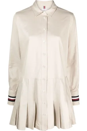 Tommy Hilfiger Logo-plaque pleated dress