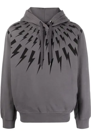Neil Barrett Thunderbolt-print cotton hoodie