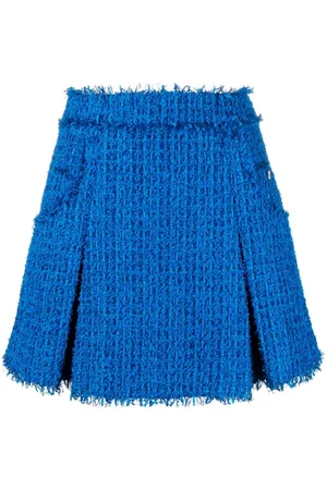 Balmain Pleated tweed miniskirt