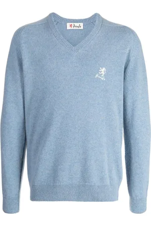 PRINGLE OF SCOTLAND Logo-embroidered V-neck jumper
