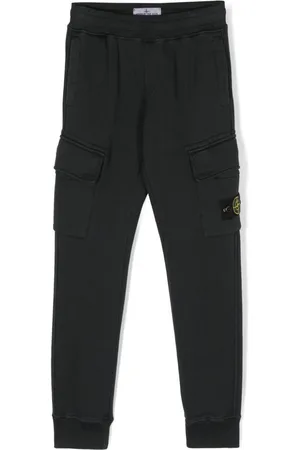 Stone Island Compass badge tapered cotton trousers