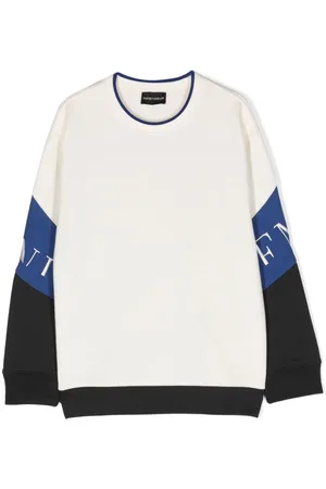 Emporio Armani Logo-embroidered colour-block sweatshirt