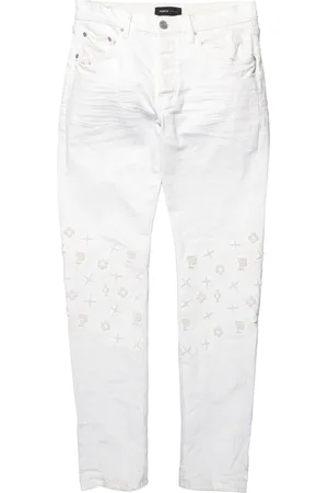 Purple Brand Monogram-appliqué straight-leg jeans