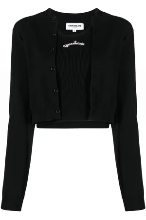 Chocoolate Logo-patch knitted cardigan (set of two)