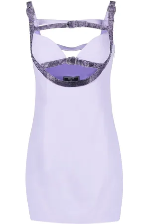 VERSACE Crystal-embellished cut-out minidress