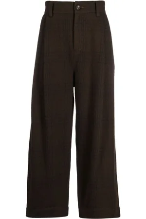 ZIGGY CHEN Plaid-check wide-leg trousers