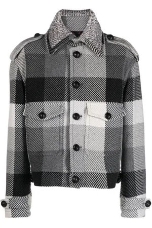 Etro Plaid-check button-up wool blend jacket