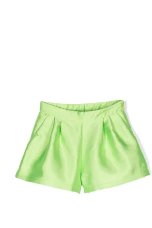 DOUUOD KIDS Satin pleated mini shorts