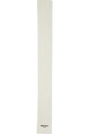 Jimmy Choo Logo-embroidered chunky-knit scarf