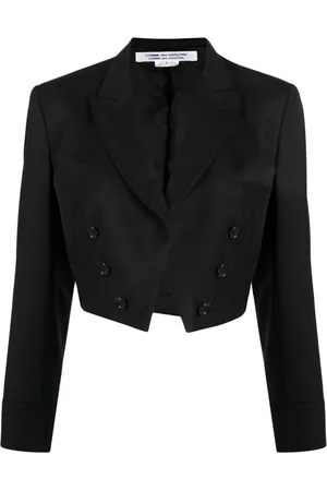 Comme des Garçons Double-breasted cropped wool blazer