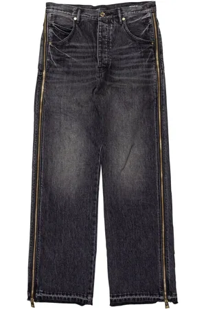 Purple Brand P018 zip-embellished wide-leg jeans